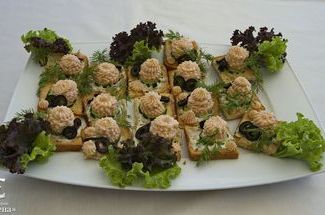 Canape with salmon mousse.